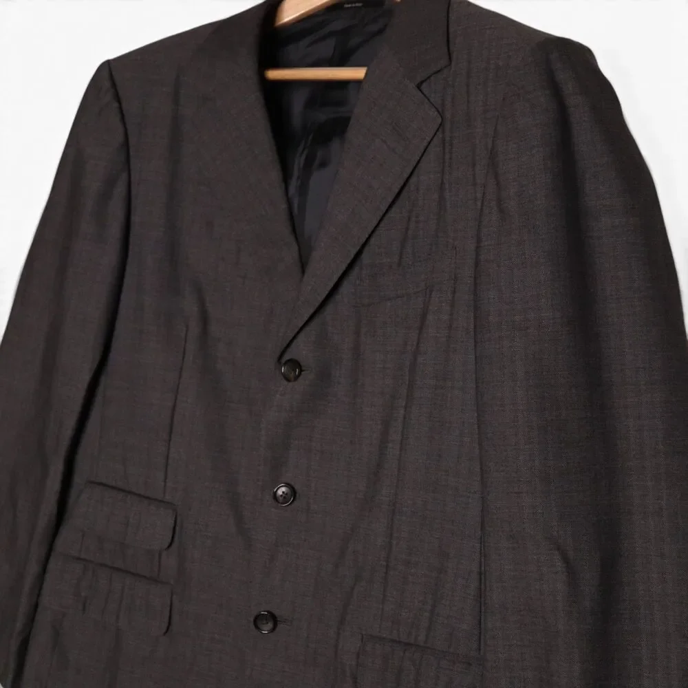 Gucci Tom Ford Era Designer Men's IT48/US38 Gray 3-Button Wool Bazer Suit Jacket